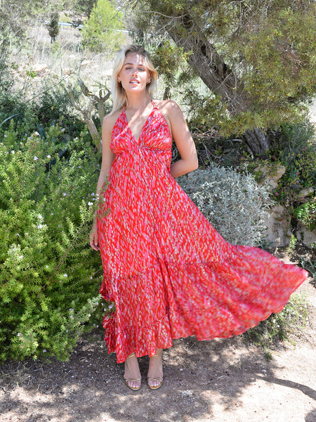 Hanky Dress Red & Pink Metallic