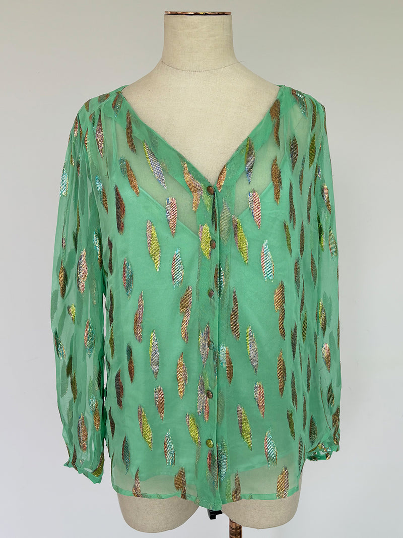 Betty Blouse Jade Metallic Sunset Sale