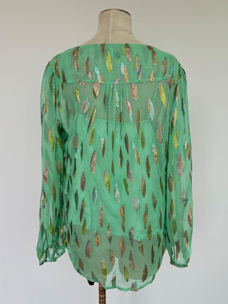 Betty Blouse Jade Metallic Sunset Sale