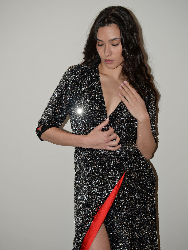 Bianca Dress Silver Sequin