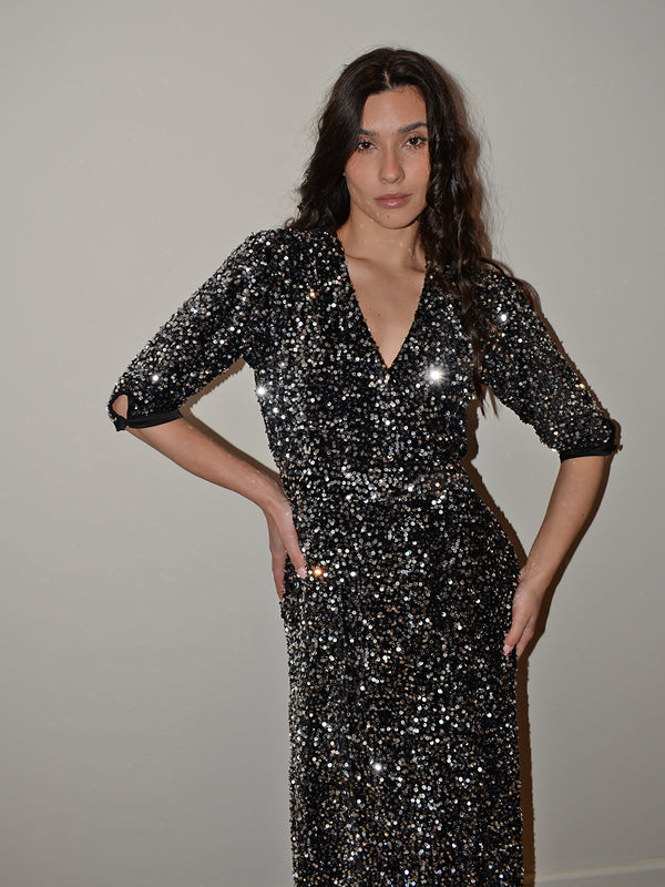 Bianca Dress Silver Sequin