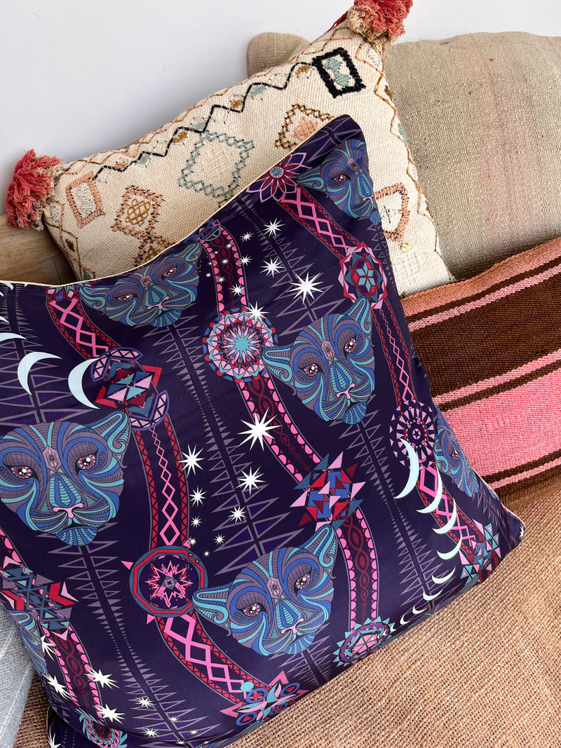 Cushion Cover Dark Plum Leopard