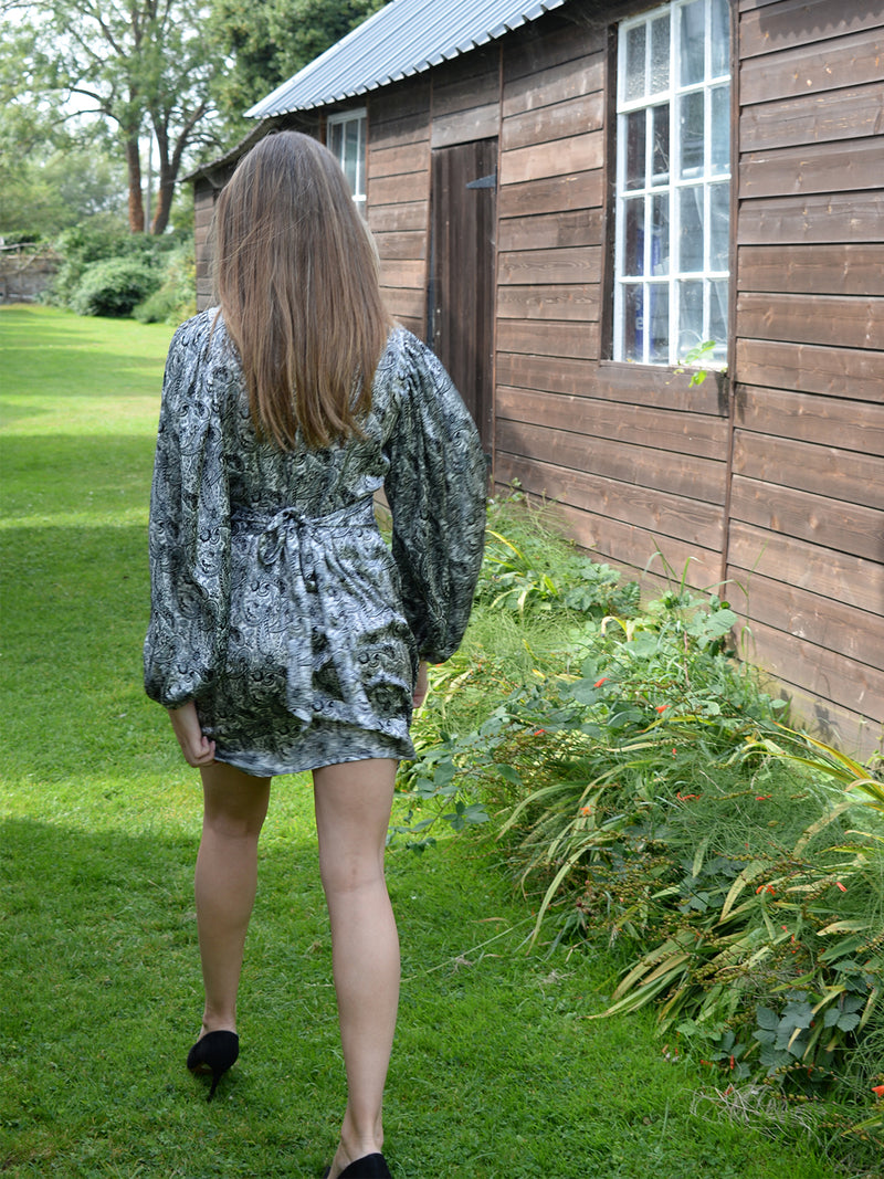 Diva Mini Dress Black Paisley