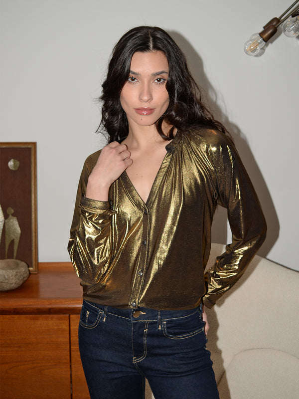 Feather Blouse Gold