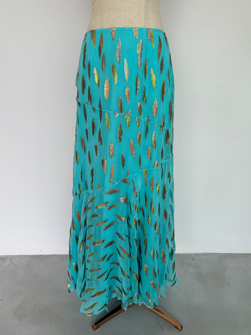 Flora Skirt Turquoise Metallic Sunset Sale