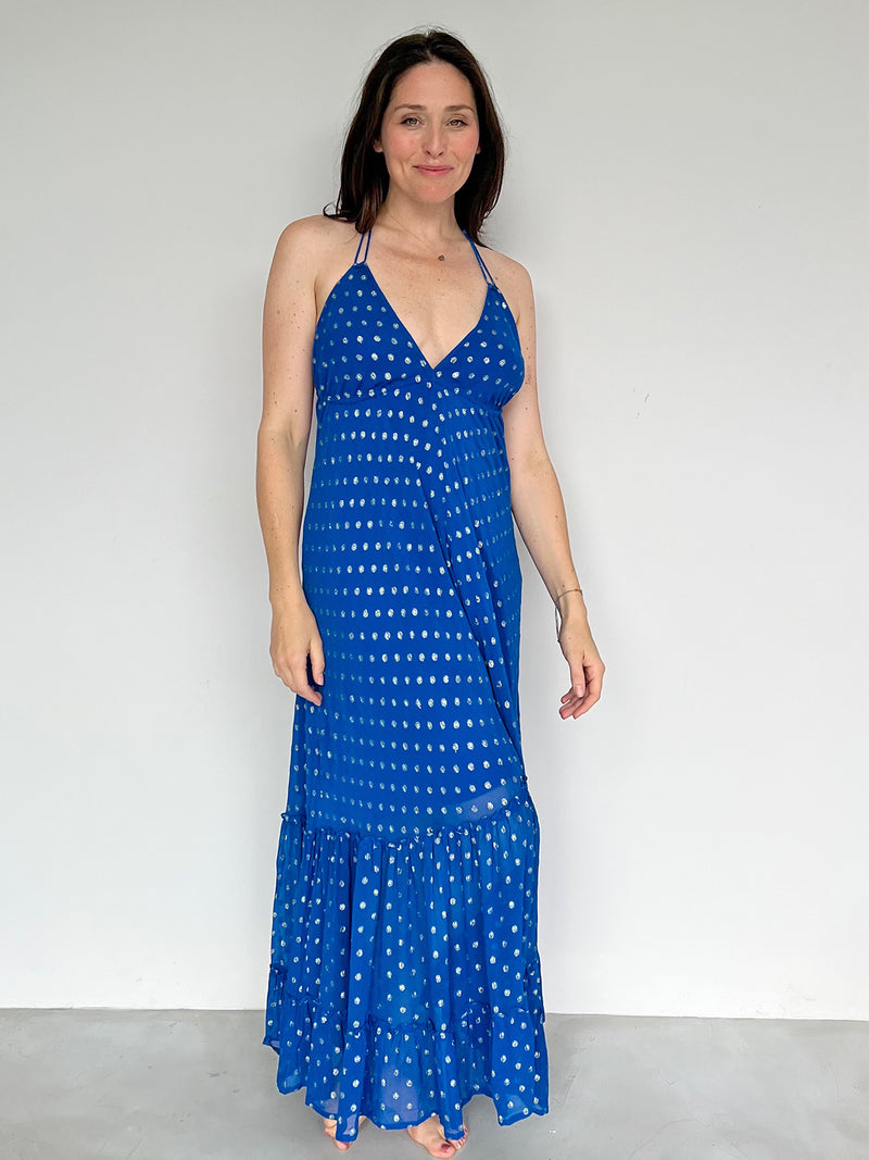 Hanky Dress Electric Blue Dots