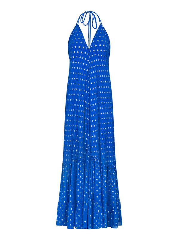 Hanky Dress Electric Blue Dots