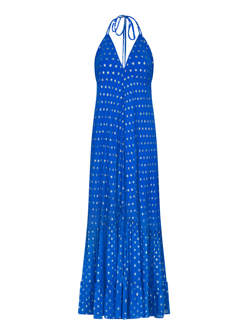 Hanky Dress Electric Blue Dots