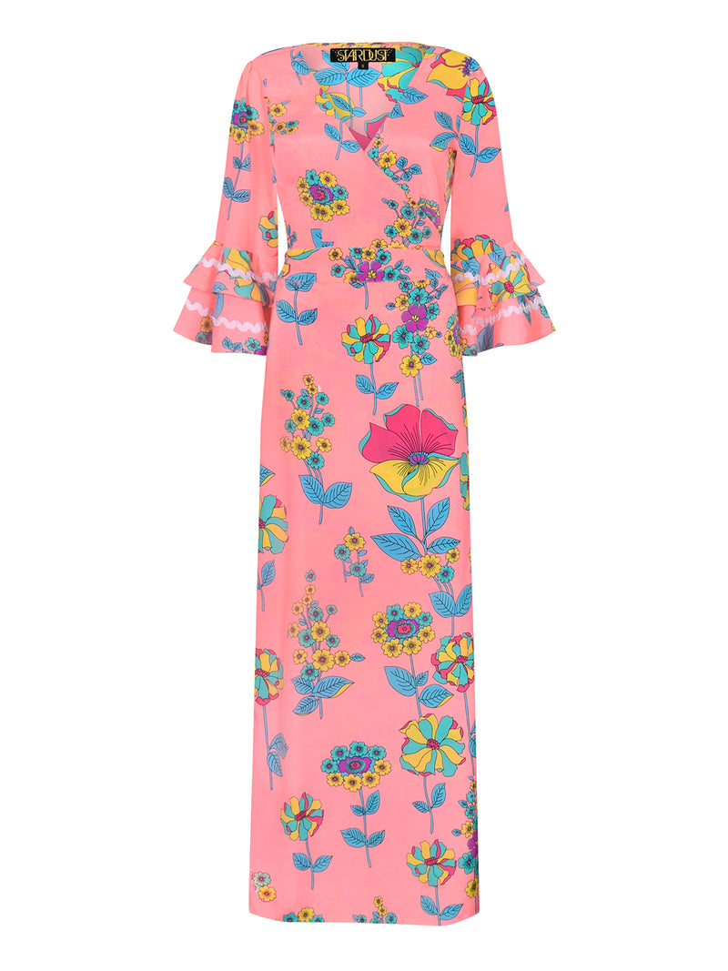 Joni Maxi Dress Coral Flower