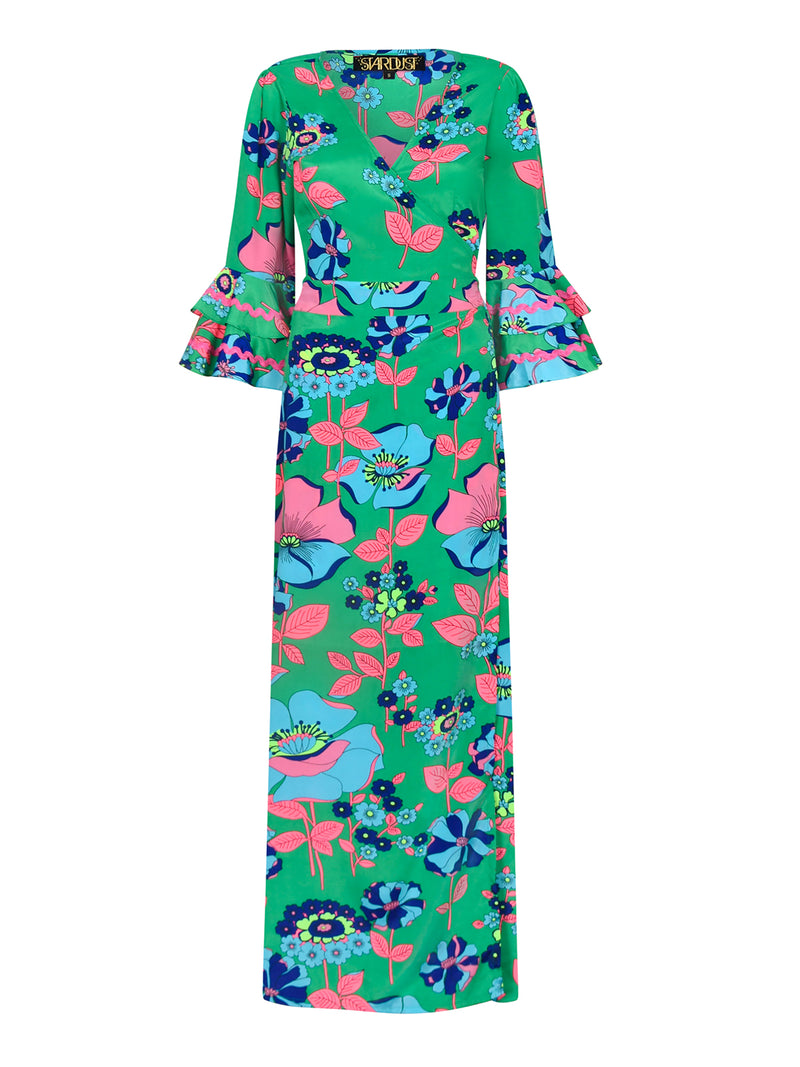 Joni Maxi Dress Dark Green Flower