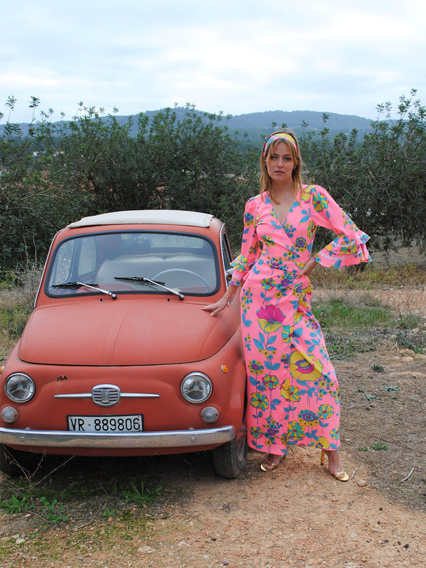 Joni Maxi Dress Coral Flower