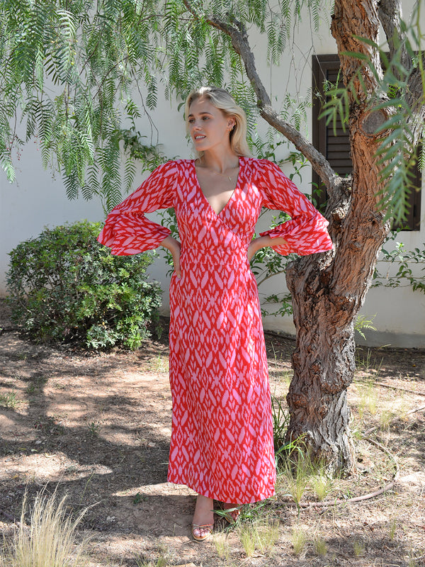 Joni Maxi Dress Red & Pink