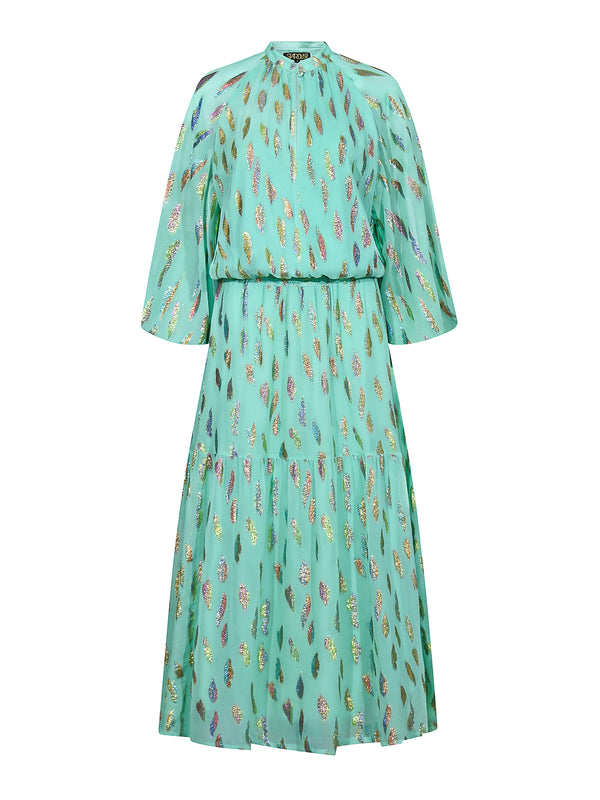 Leo Maxi Dress Jade Metallic Sunset