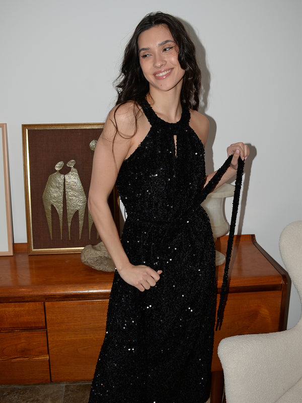 Liz Dress Black Sequin