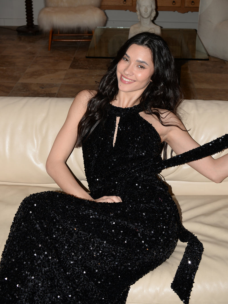 Liz Dress Black Sequin