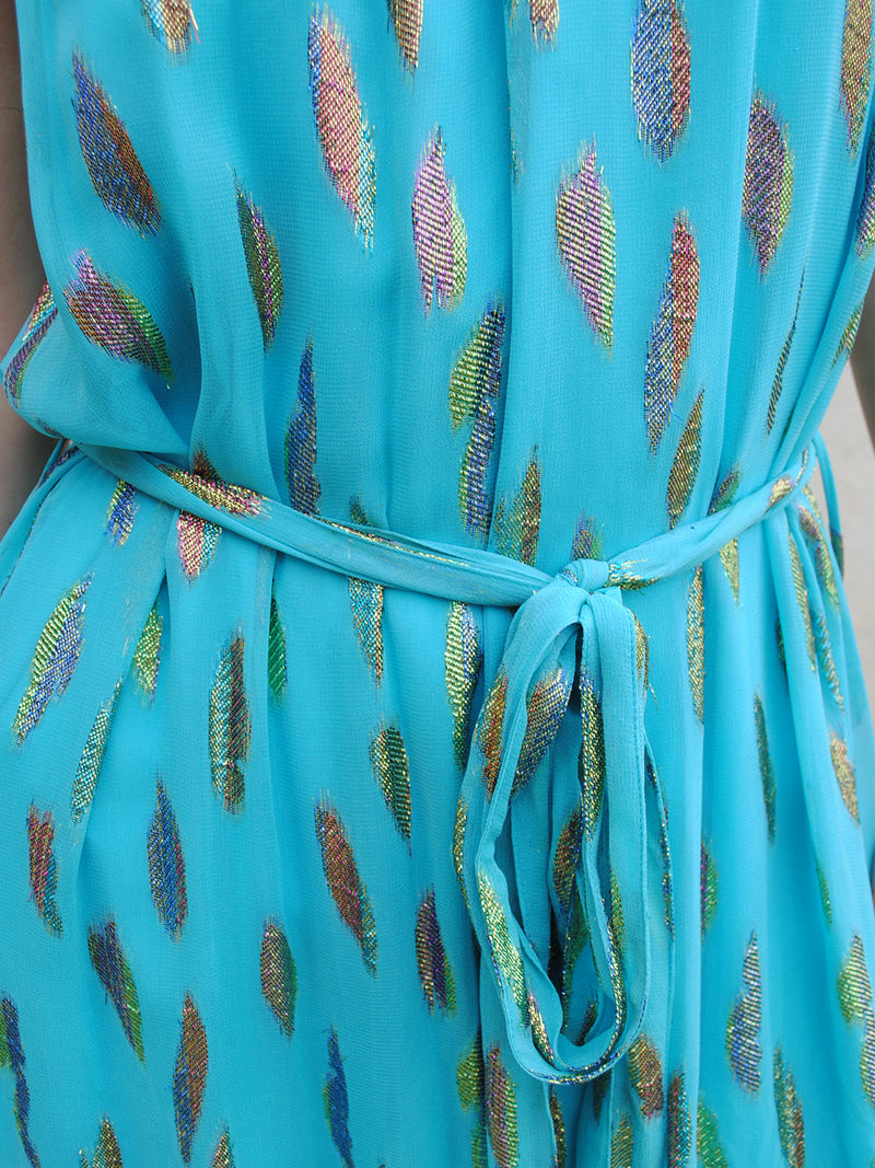 Liz Dress Turquoise Metallic Sunset