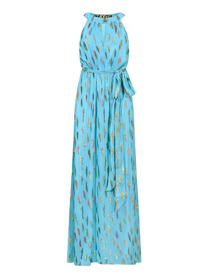 Liz Dress Turquoise Metallic Sunset