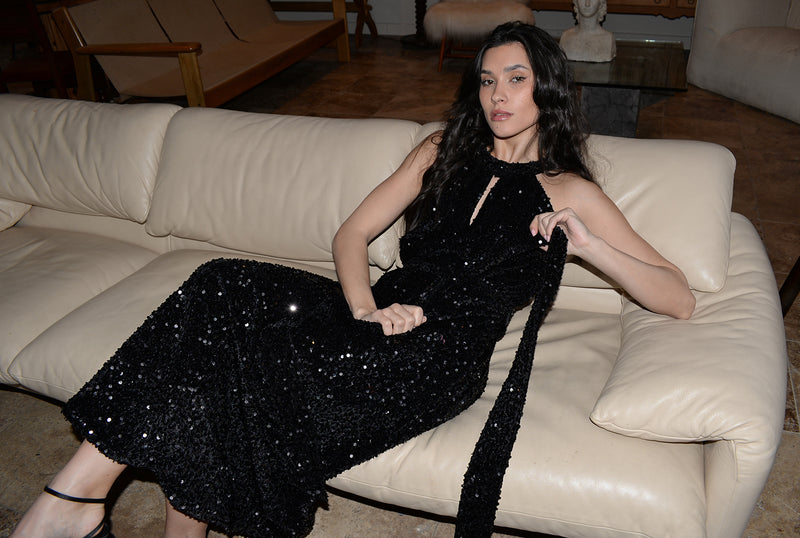 Liz Dress Black Sequin