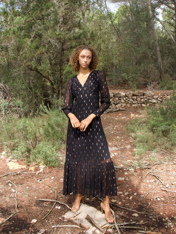 Prairie Dress Black Confetti