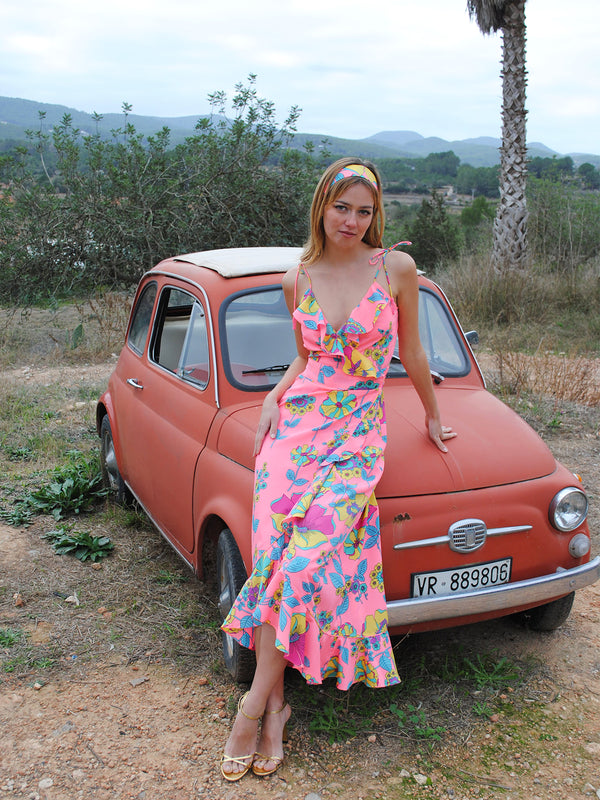Sassafrass Maxi Dress Coral Flower Sale
