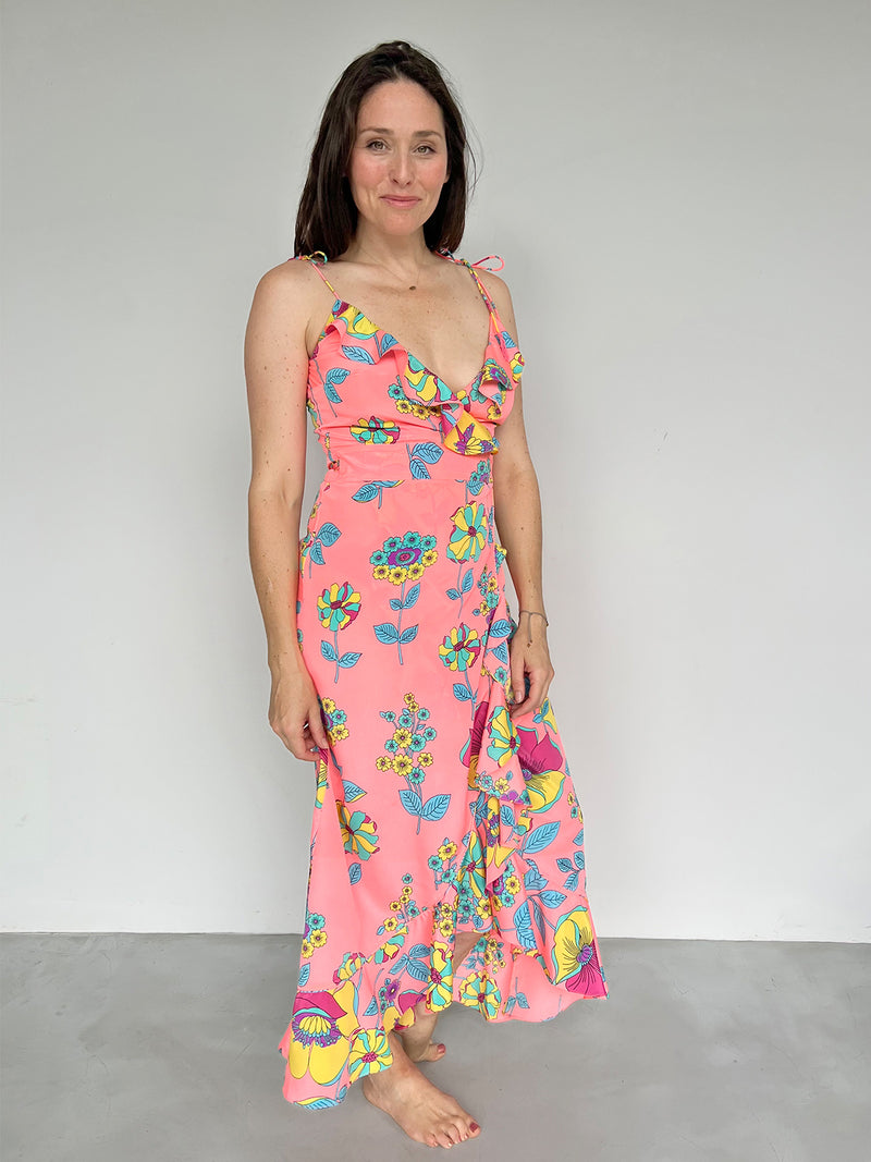 Sassafrass Maxi Dress Coral Flower