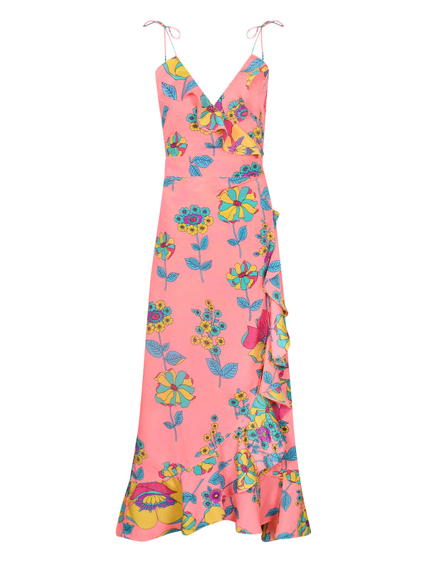 Sassafrass Maxi Dress Coral Flower