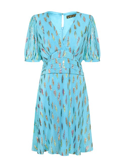 Seraphine Midi Dress Turquoise Metallic Sunset