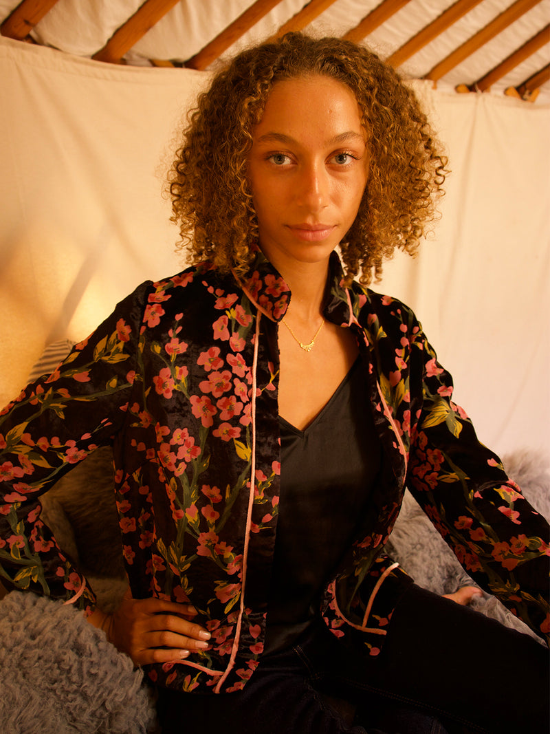 Stella Jacket Black Velvet Blossom Sale