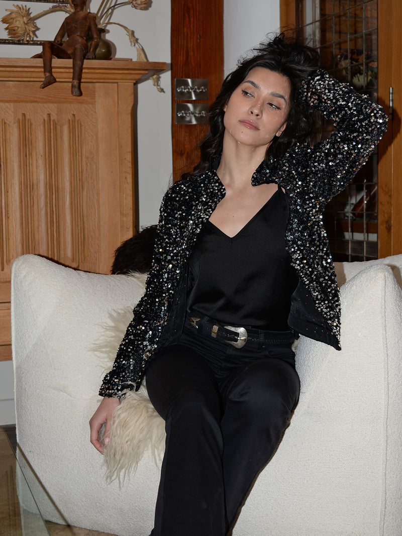 Stella Jacket Silver Sequin