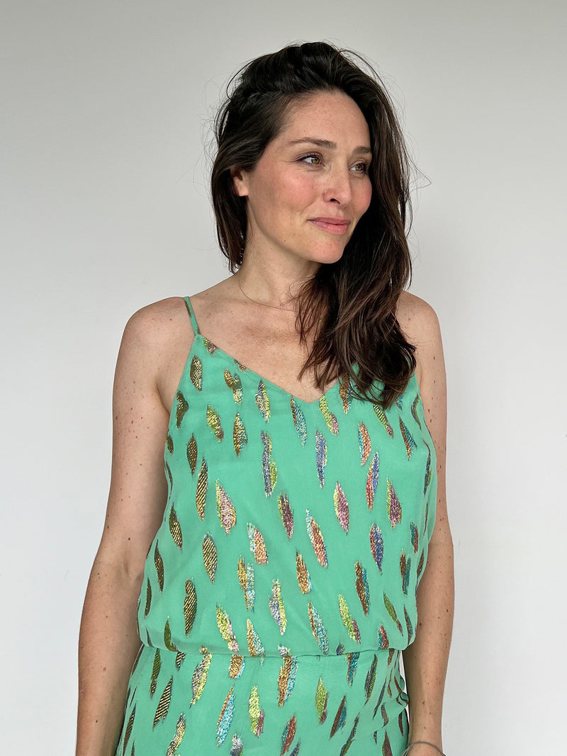 V Cami Jade Metallic Sunset Sale