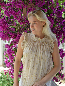 Victoria Sun Blouse Cream & Gold Spots
