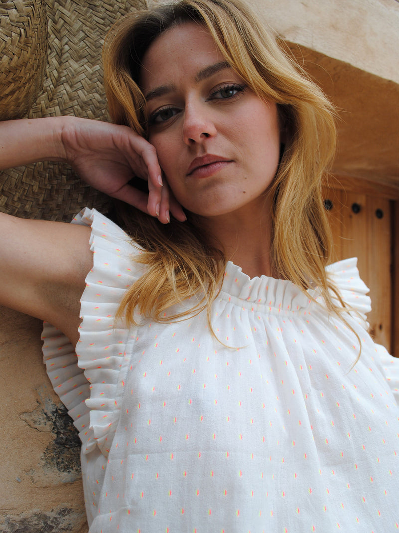 Victoria Sun Blouse Neon Dots Sale