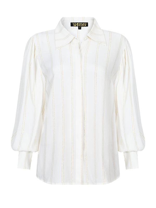 Amelia Shirt Cream Golden Stripe