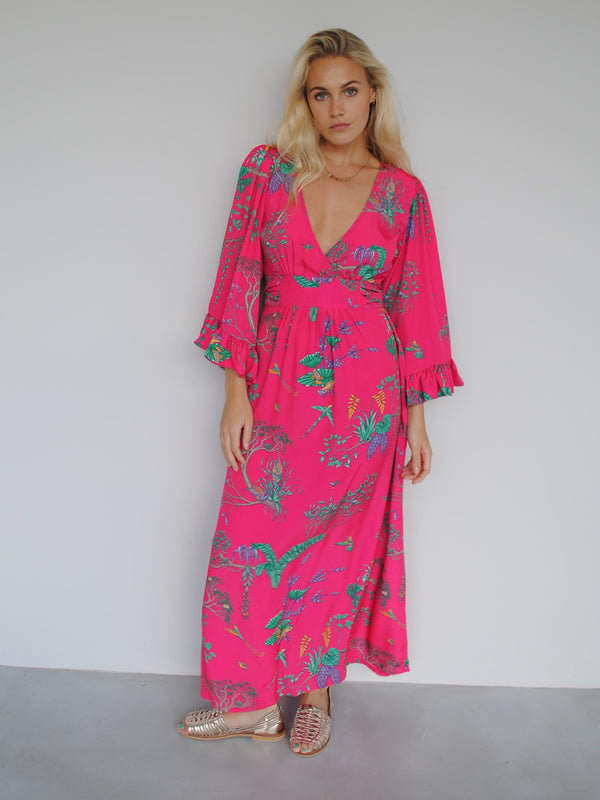 Celia Maxi Dress Tropical Fuchsia