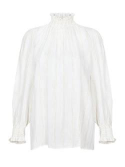 Christine Blouse Cream Golden Stripe