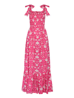 Clary Dress Pink Flower Cotton