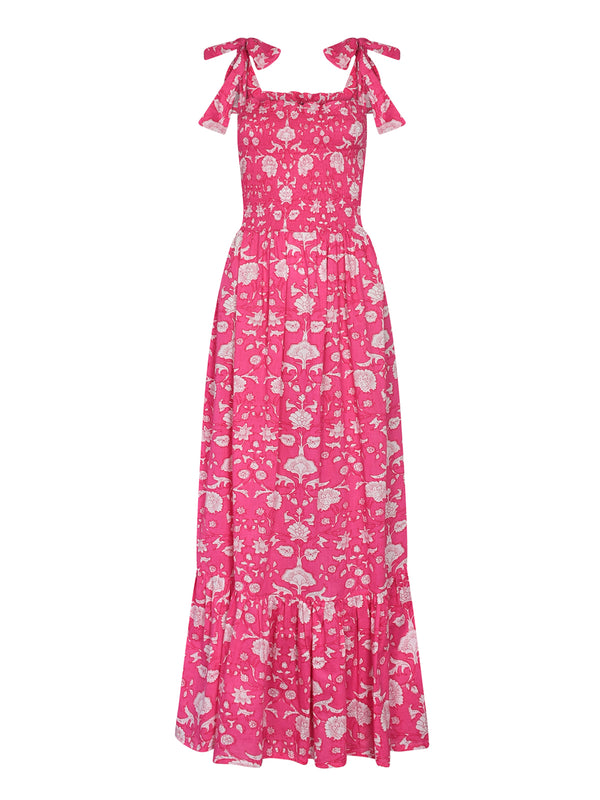 Clary Dress Pink Flower Cotton