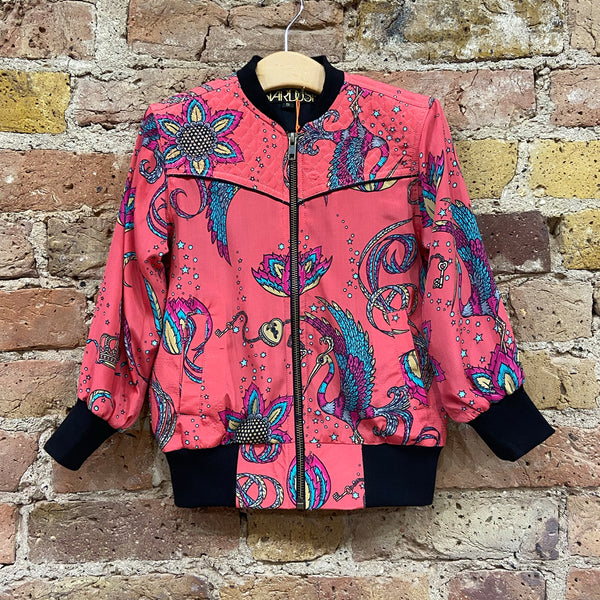 Kids Bird Bomber Jacket Coral Stardust Official
