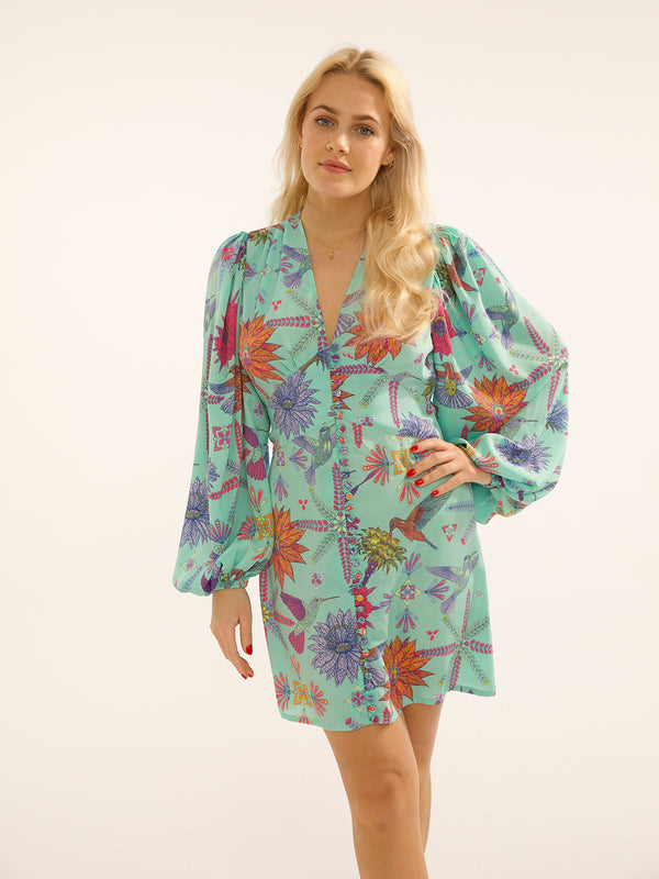 Diva Mini Dress Viscose Bermuda Hummingbird