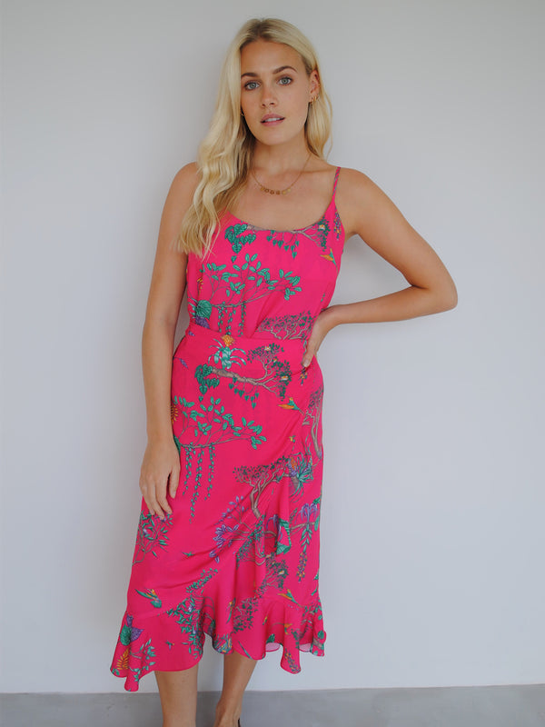 Mia Wrap Skirt Tropical Fuchsia