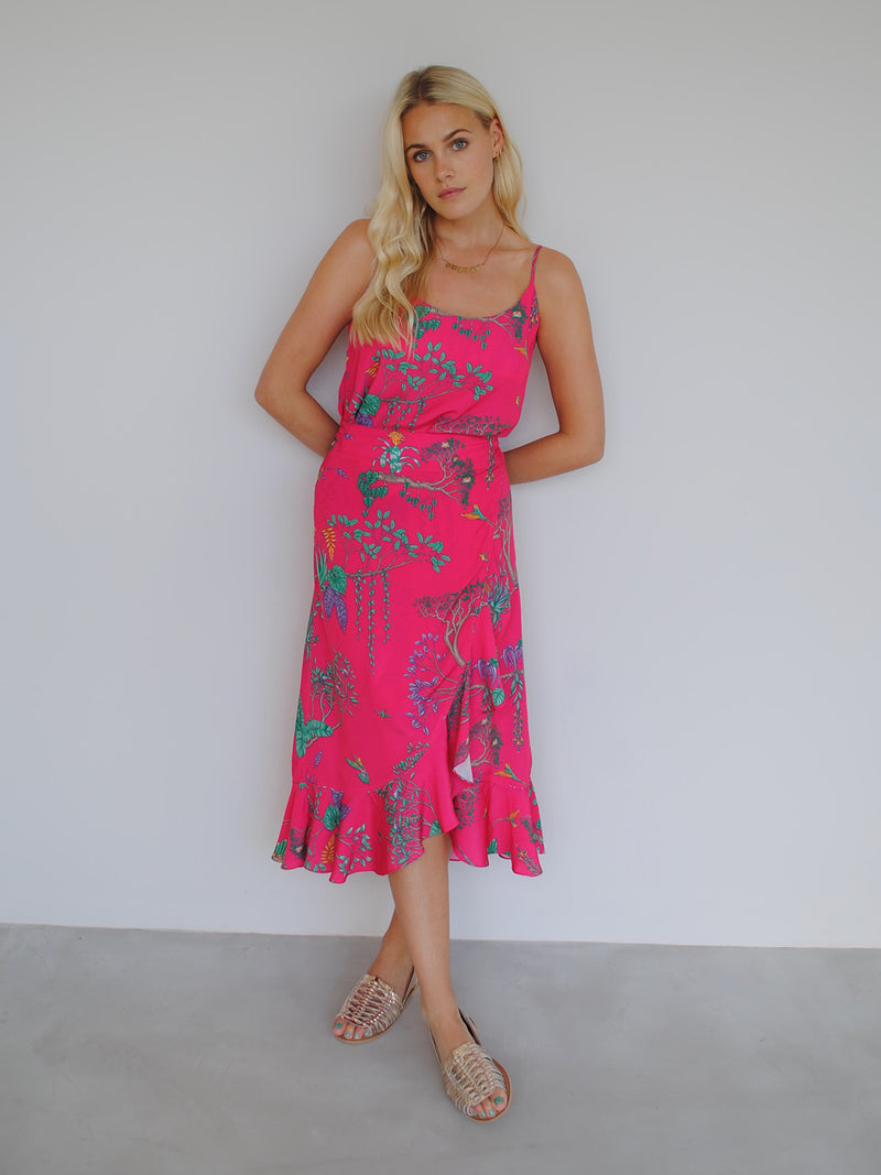 Mia Wrap Skirt Tropical Fuchsia