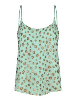 Faye Camisole Mint Leopard Chiffon