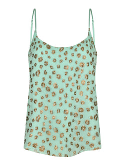 Faye Camisole Mint Leopard Chiffon