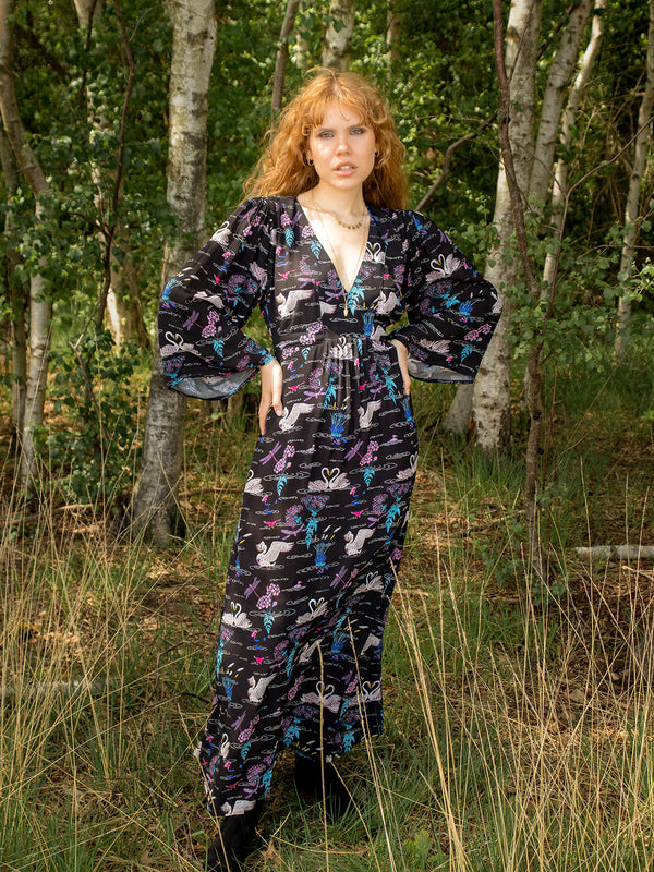 Folk Maxi Dress Swan Song