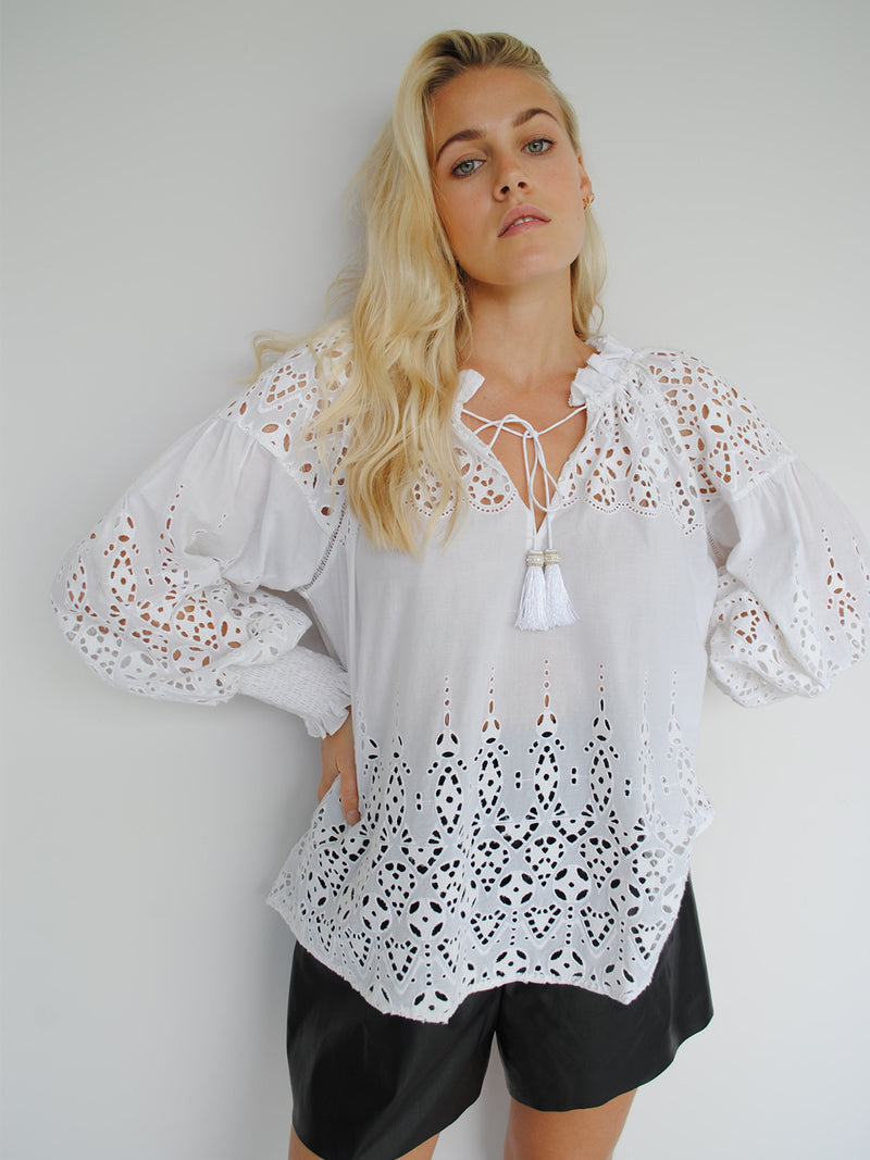 Georgia Top White Shiffle Sale