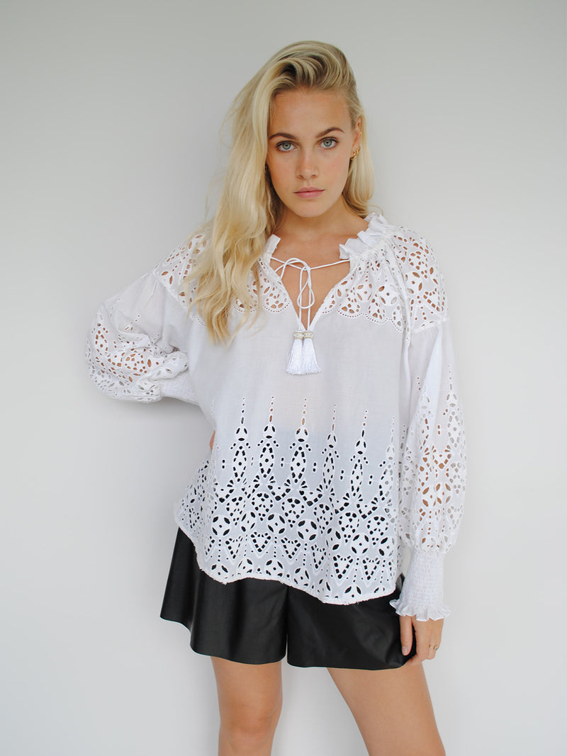 Georgia Top White Shiffle Sale