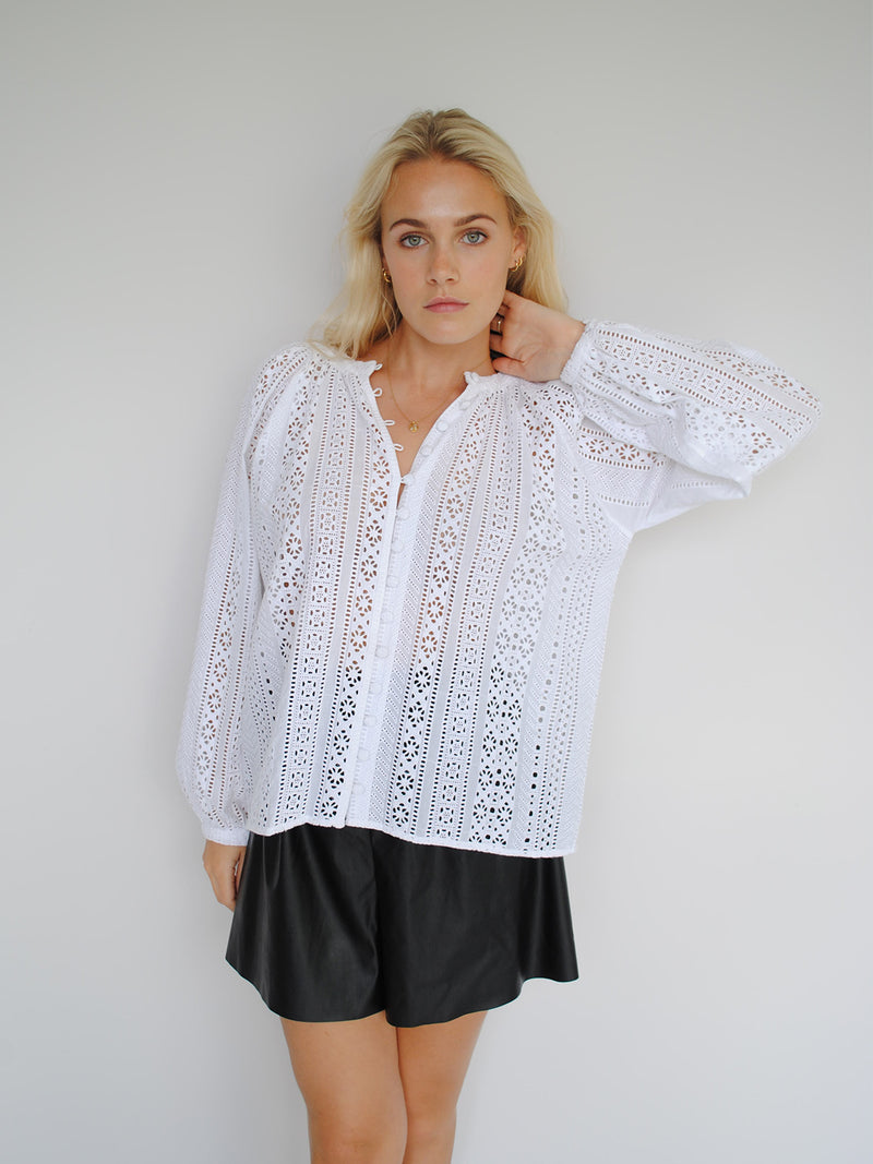 Ivy Blouse White Shiffle Sale