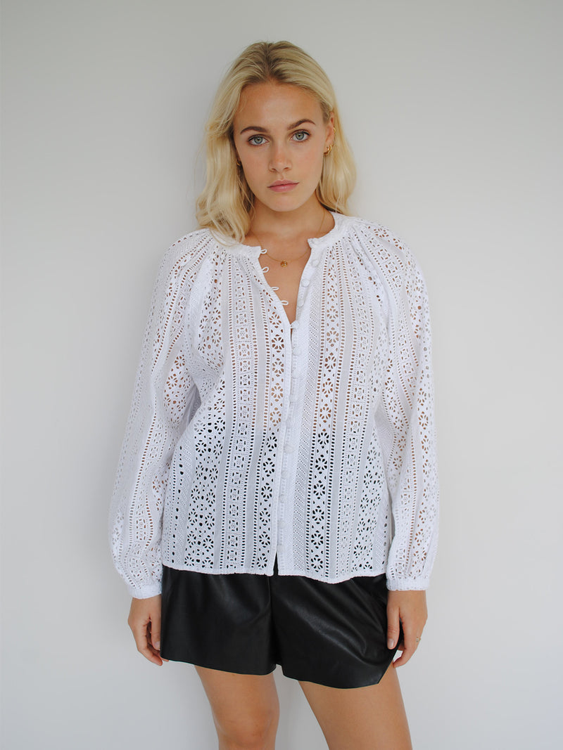 Ivy Blouse White Shiffle Sale
