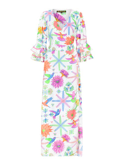 Joni Maxi Dress Moss White Hummingbird