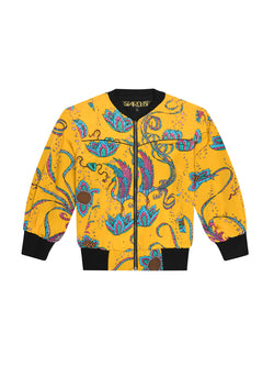 Kids Bird Bomber Jacket Yellow